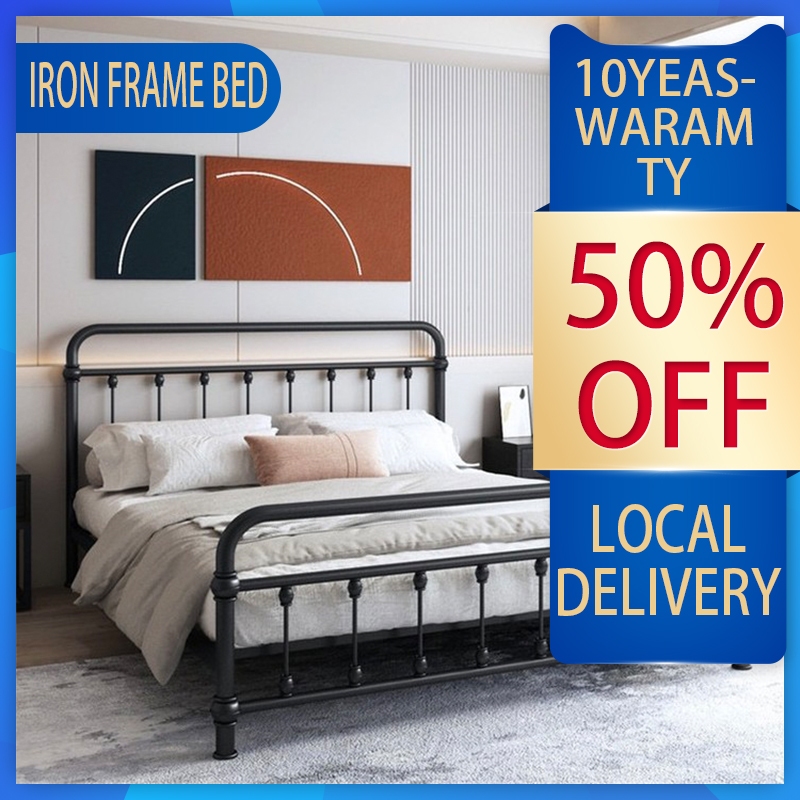 Iron bed frame with high load-bearing capacity, imported metal iron ...