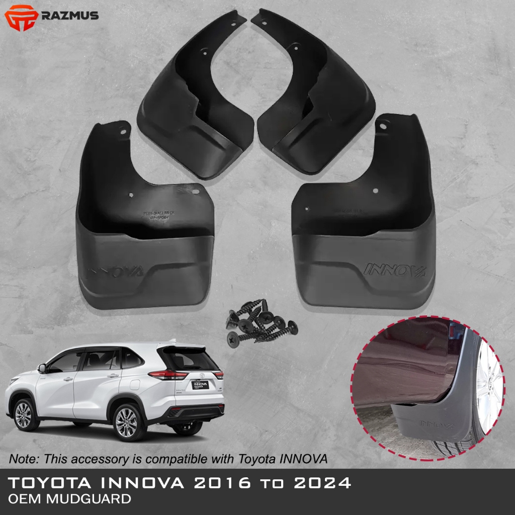 M-3 4pcs Toyota INNOVA 2016 to 2024 OEM Mudguard 2017 2018 2019 2020 ...