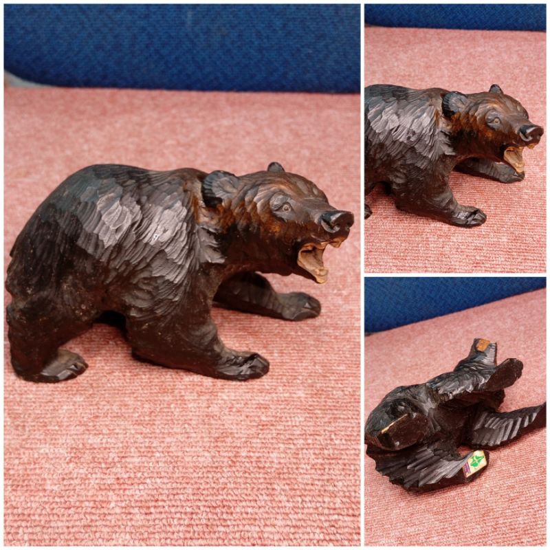15cm wood carved kuma bear display | Shopee Philippines