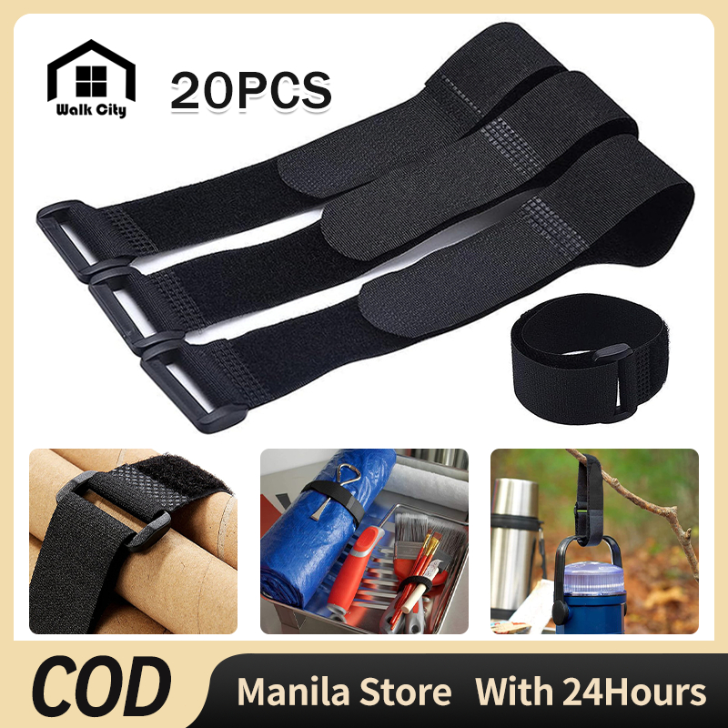 20pcs 20*300mm reuse Nylon Velcro Tie Strap Not easy To Break Multi ...
