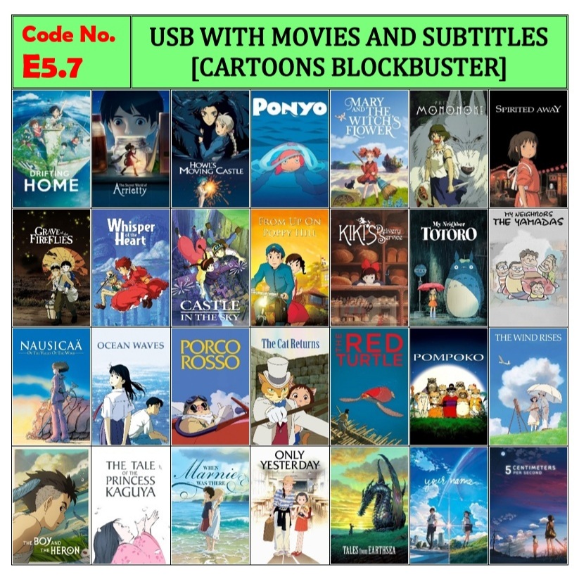 Flash Drive With Cartoons Blockbuster Movies Subtitle Included Code No ...