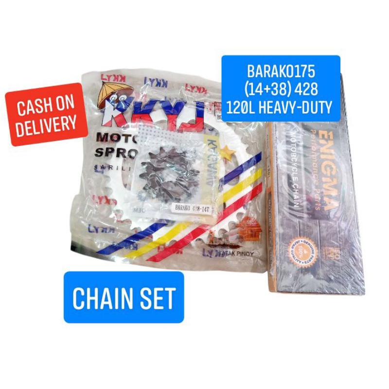 BARAKO 175 (ALL MODELS) CHAIN SET (38+14) | Shopee Philippines
