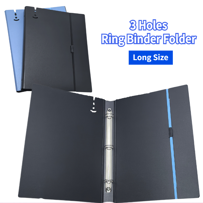 Long Ring Binder Folder 3 Holes Round Binder Notebook File Folder ...
