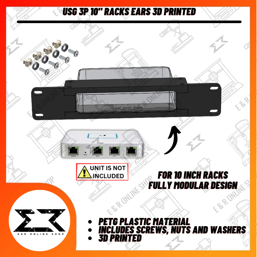 UN1F1 USG 3P 10INCH Rack Mount Ears 3D Printed | Shopee Philippines