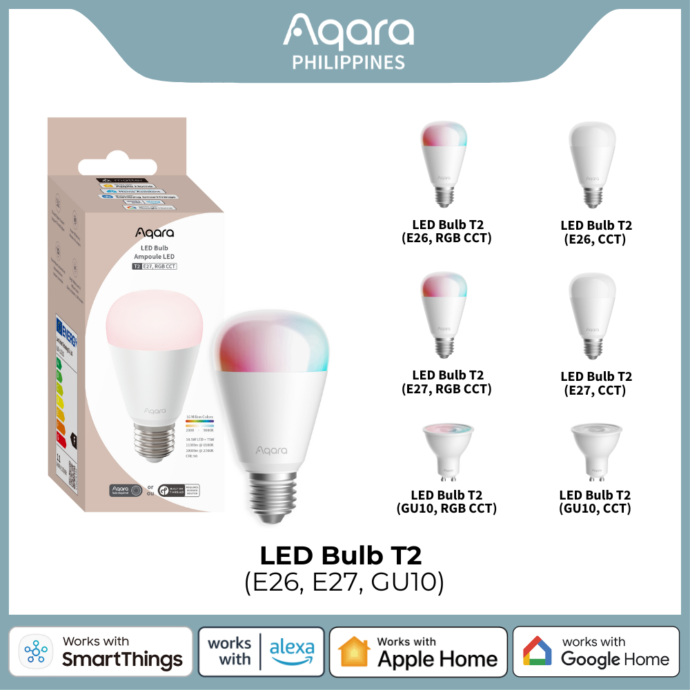 Aqara LED Bulb T2 - E26, E27, GU10 in RGB & CCT | supports Apple ...