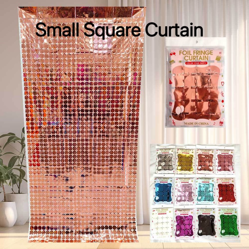Partyparty 1*2 M Small Metallic or Laser Square curtain Frosted Small ...