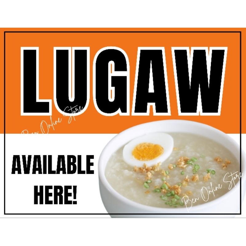 LUGAW SIGNAGE, FOOD SIGNAGE, ALMUSAL SIGNAGE, STORE SIGN, LAMINATED/PVC ...