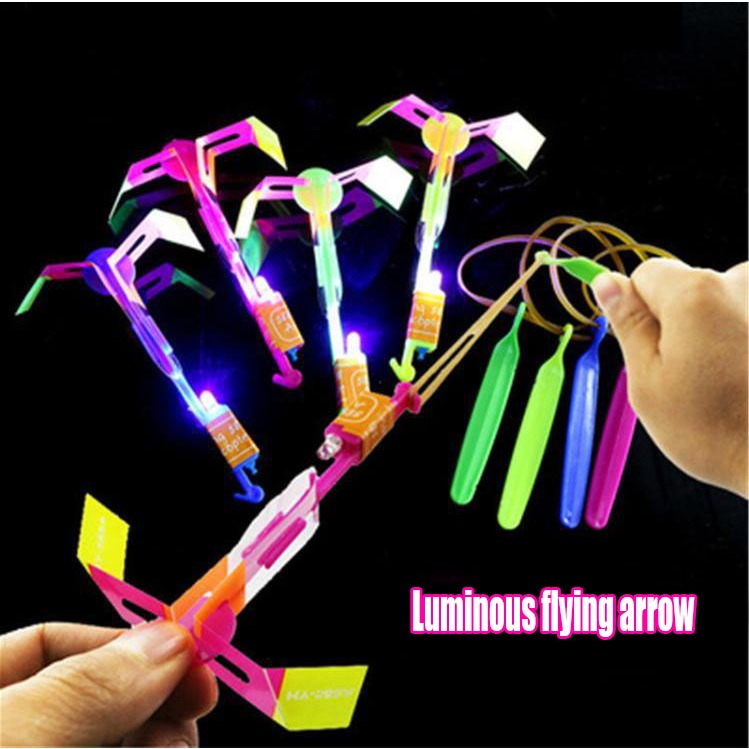 10/20 piecesAmazing Arrow Helicopter Glowing Slingshot Kids Toy Fly ...
