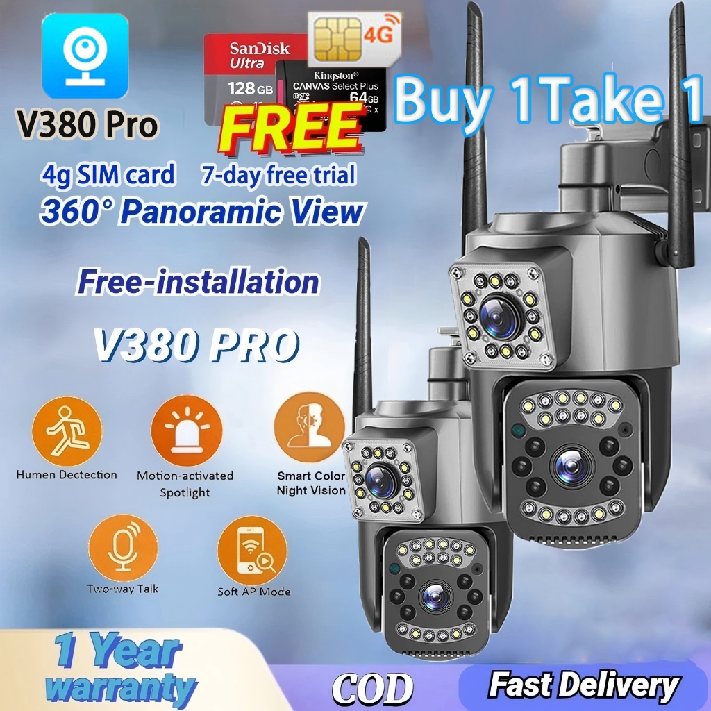 V380 CCTV Camera Wifi Dual Lens 8MP 4K IP66 Security Protection Outdoor ...