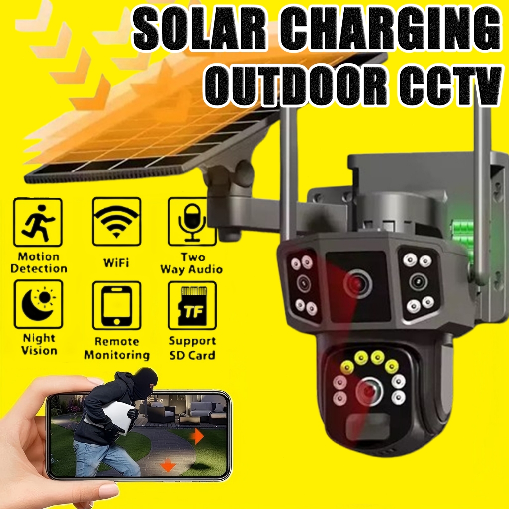 BUY 1 TAKE 1 4K HD V380 Pro Solar CCTV Camera Outdoor With Wifi Three ...