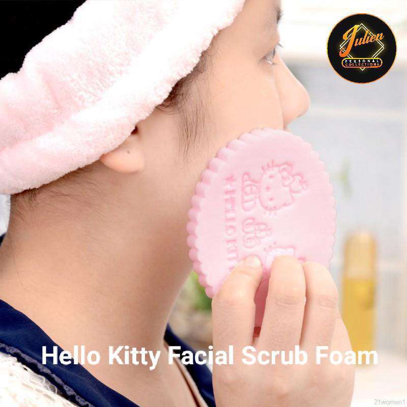 Julien Hello Kitty Facial Scrub Soft Puff Sponge Cleansing Washing ...