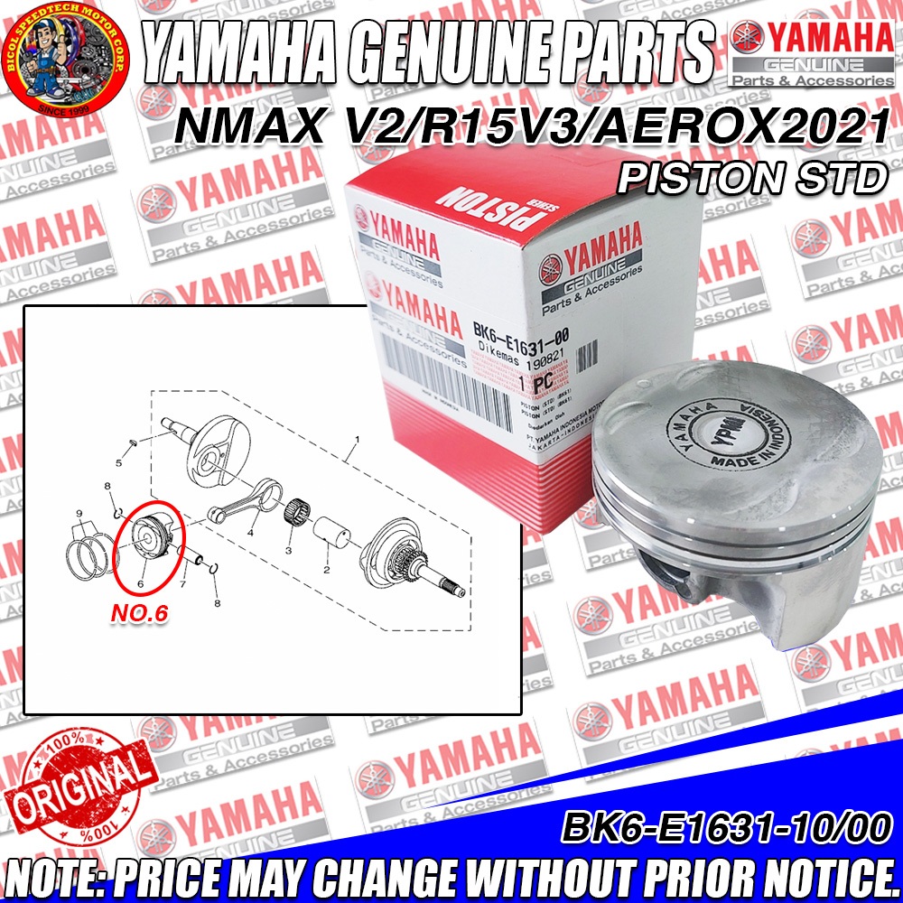 YAMAHA NMAX V2/R15 V3/AEROX 2021 PISTON STANDARD SIZE (YGP) (GENUINE ...
