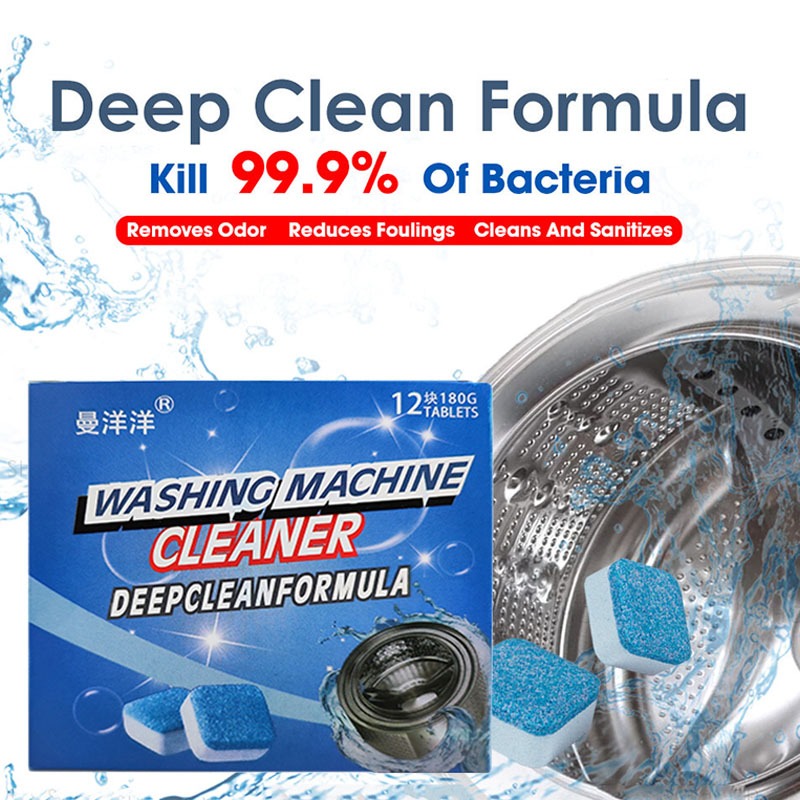 COD Washing Machine Cleaner 12 Tablets Water Tank Effervescent Tablets ...