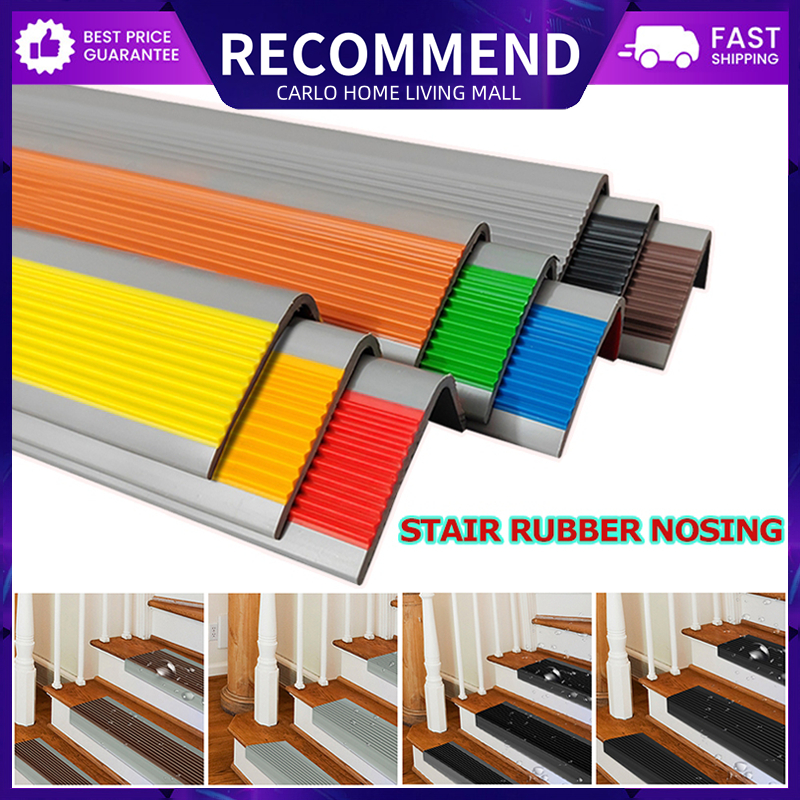 100CM PVC Anti Slip Step Stickers Rubber Stair Nosing Self-Adhesive ...