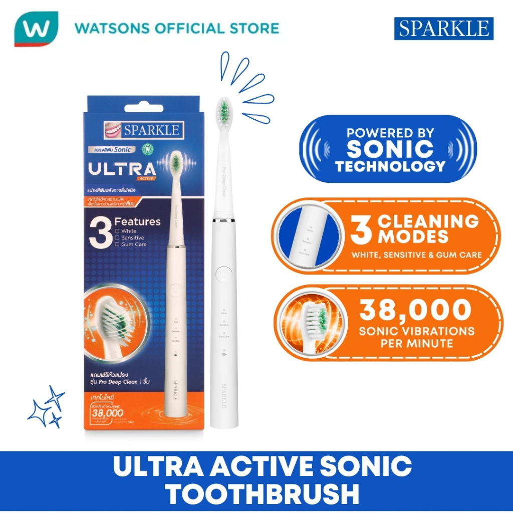 SPARKLE Sonic Ultra Active Toothbrush | Shopee Philippines
