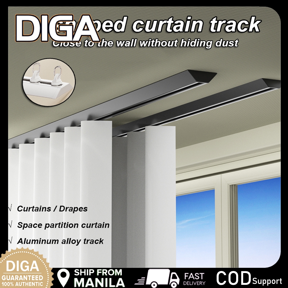 Curtain track top-mounted Curtain rod silent slide rail V-shaped ultra ...