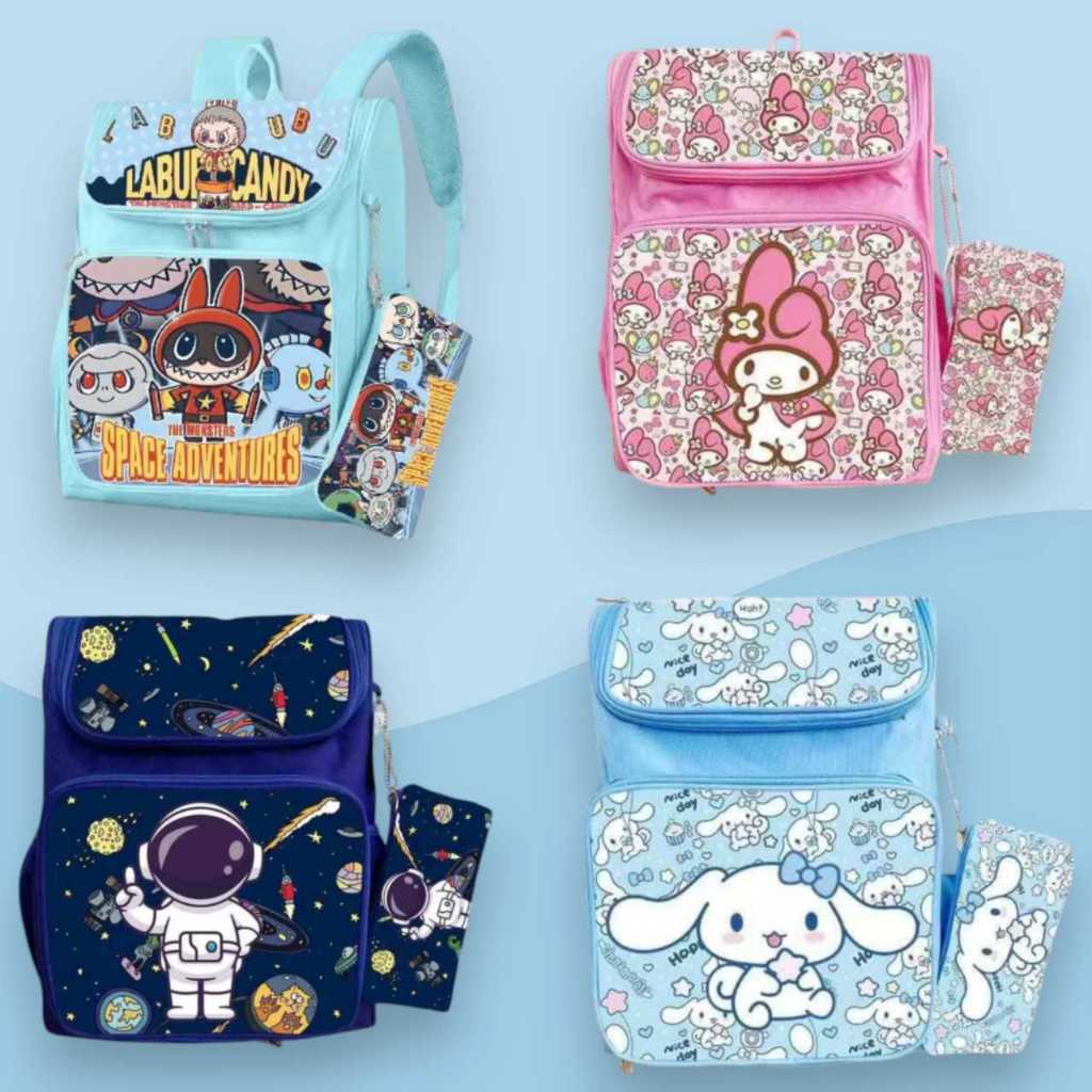 AVIG Cute 2in1 Bagpack double padded for girls and boys multiple pocket ...