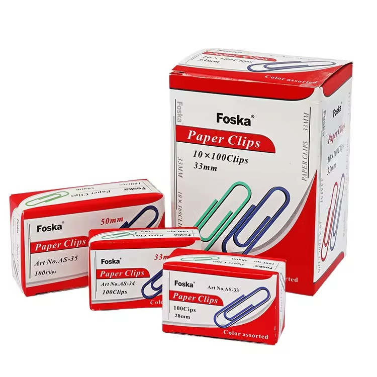 1box paper clips color (100pcs)school supplies 33mm55mm | Shopee ...