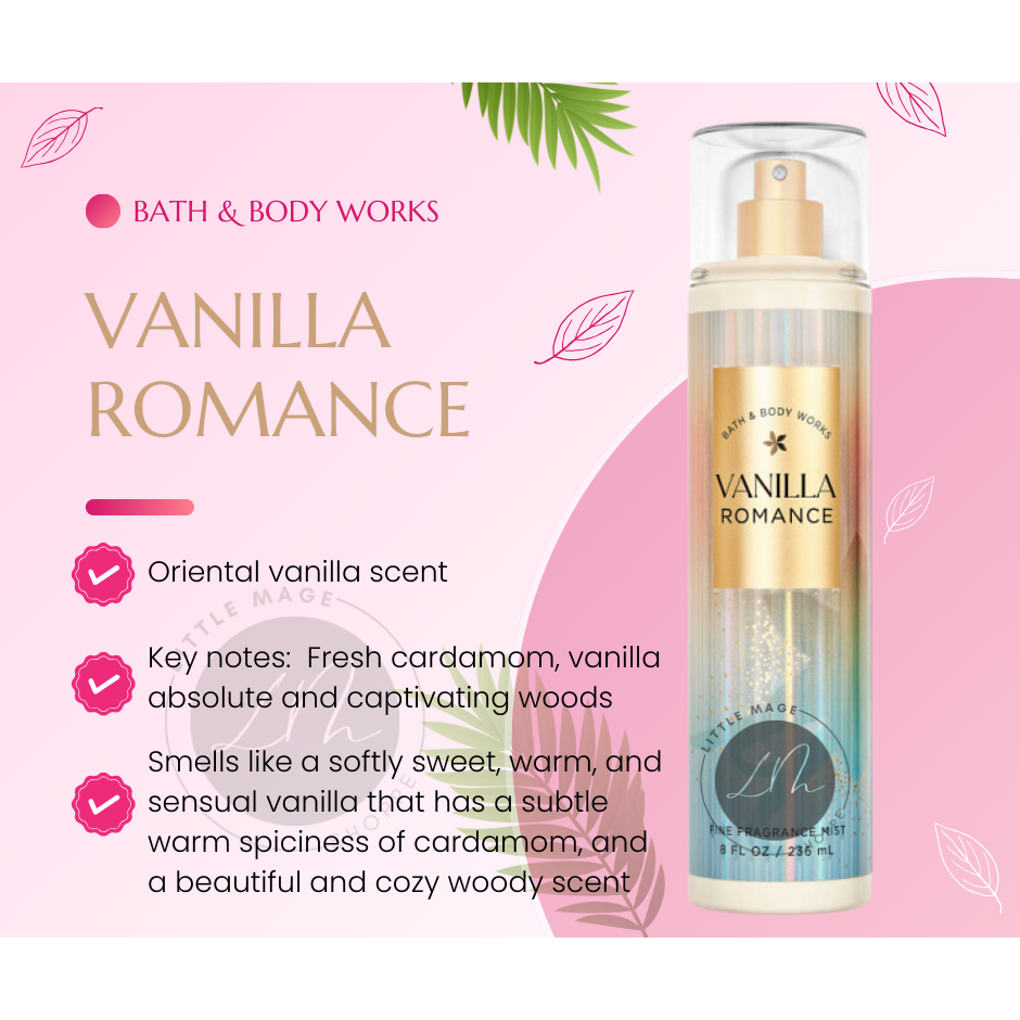 BATH & BODY WORKS | BBW VANILLA ROMANCE FINE FRAGRANCE MIST 236 mL ...