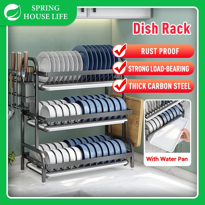 Kitchen Organizer Bowl and Plate Dish Cabinet 2/3-Tier Rack Dish Rack ...