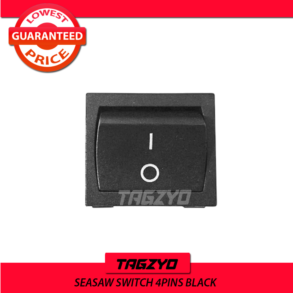 ROCKER SWITCH 6A 250V 15A 125V 4PINS BLACK | Shopee Philippines