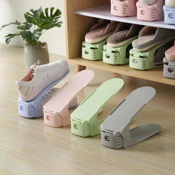Simple Adjustable Shoe Rack Shoes Shoebox Double-layer Shoe Support ...