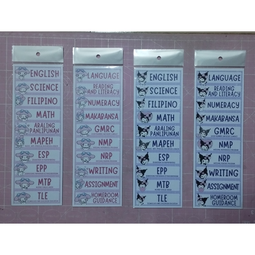 Subject Sticker - 20 subjects UNCUT | Shopee Philippines
