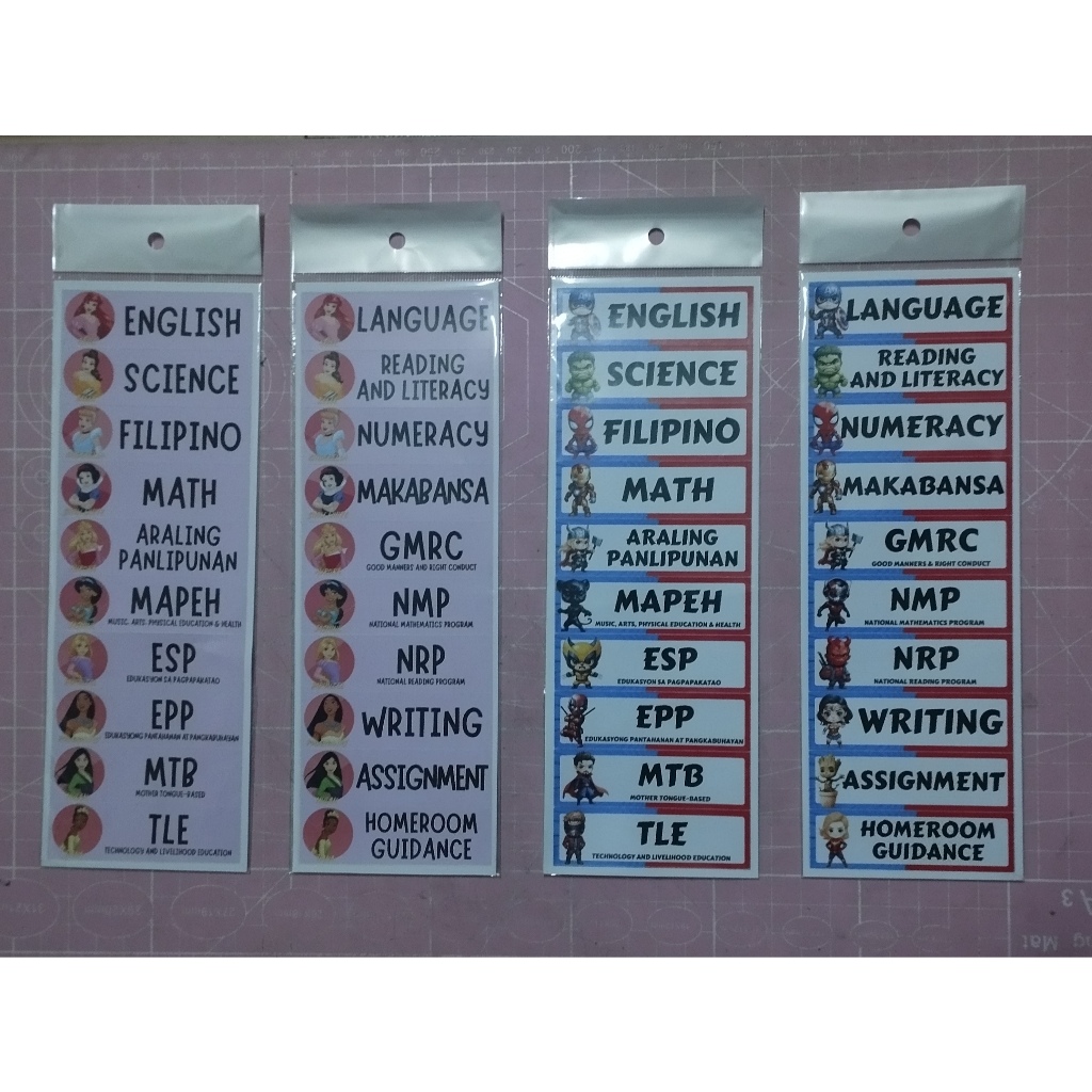 Subject Sticker - 20 subjects UNCUT | Shopee Philippines