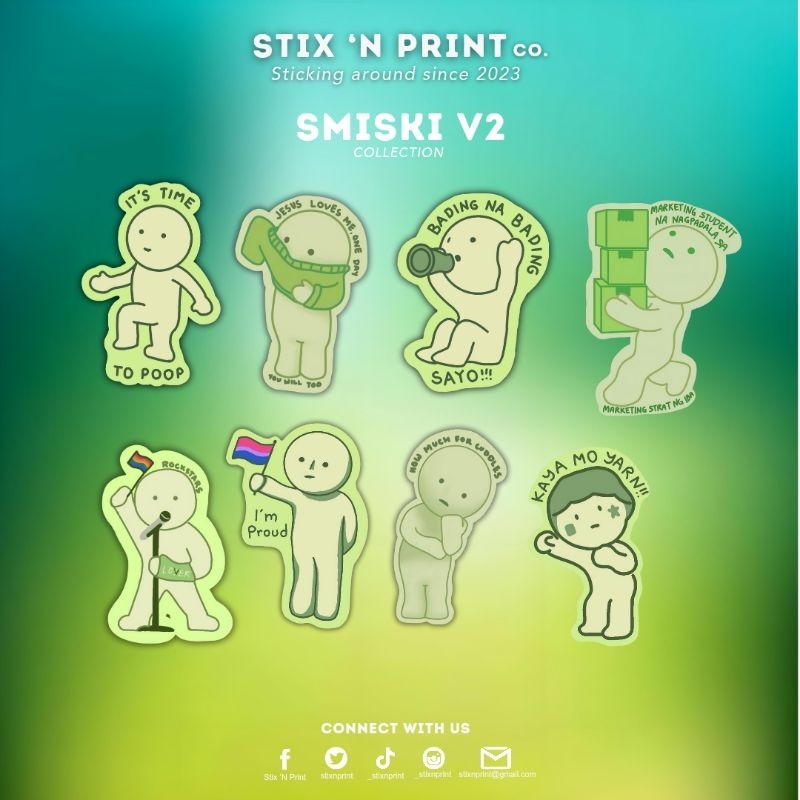 SMISKI WATERPROOF STICKER FOR LAPTOP/TUMBLER/MOTORCYCLE | Shopee ...