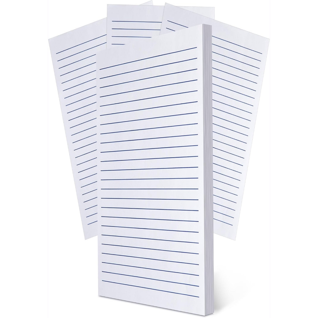 Quiz Pad Paper – ½ Lengthwise, No Margin, 100x250mm, 50 Sheets, White ...