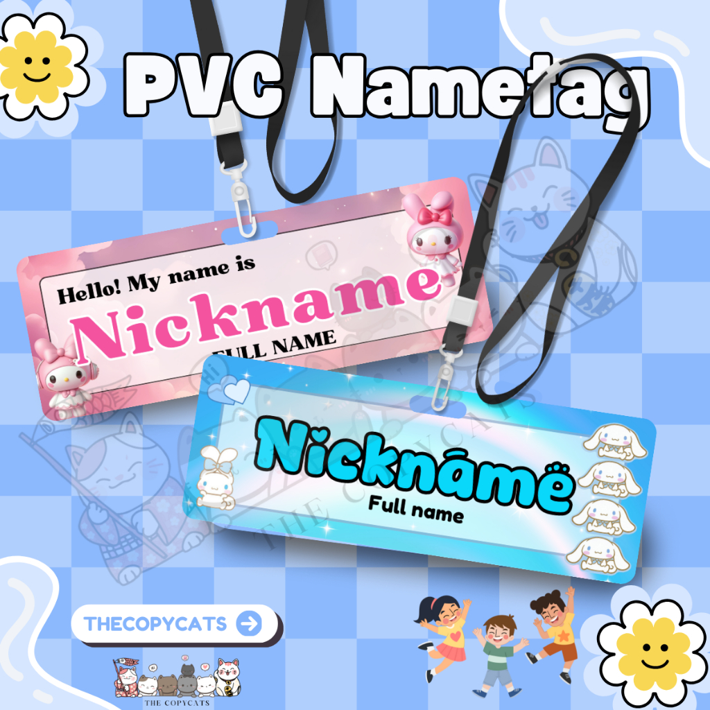 CUSTOMIZED LONG PVC NAME TAG CUTE NAME TAG FOR KIDS 7.5 x 2.7 inches ...