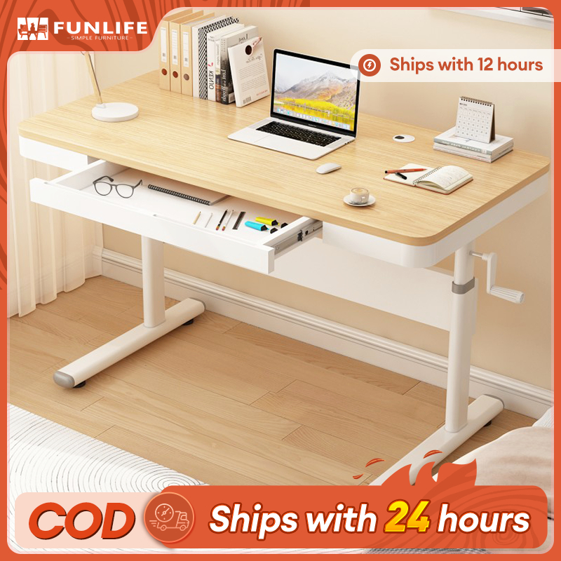 Adjustable Table Study Table Standing Desk Hand Lift Desk Standing ...