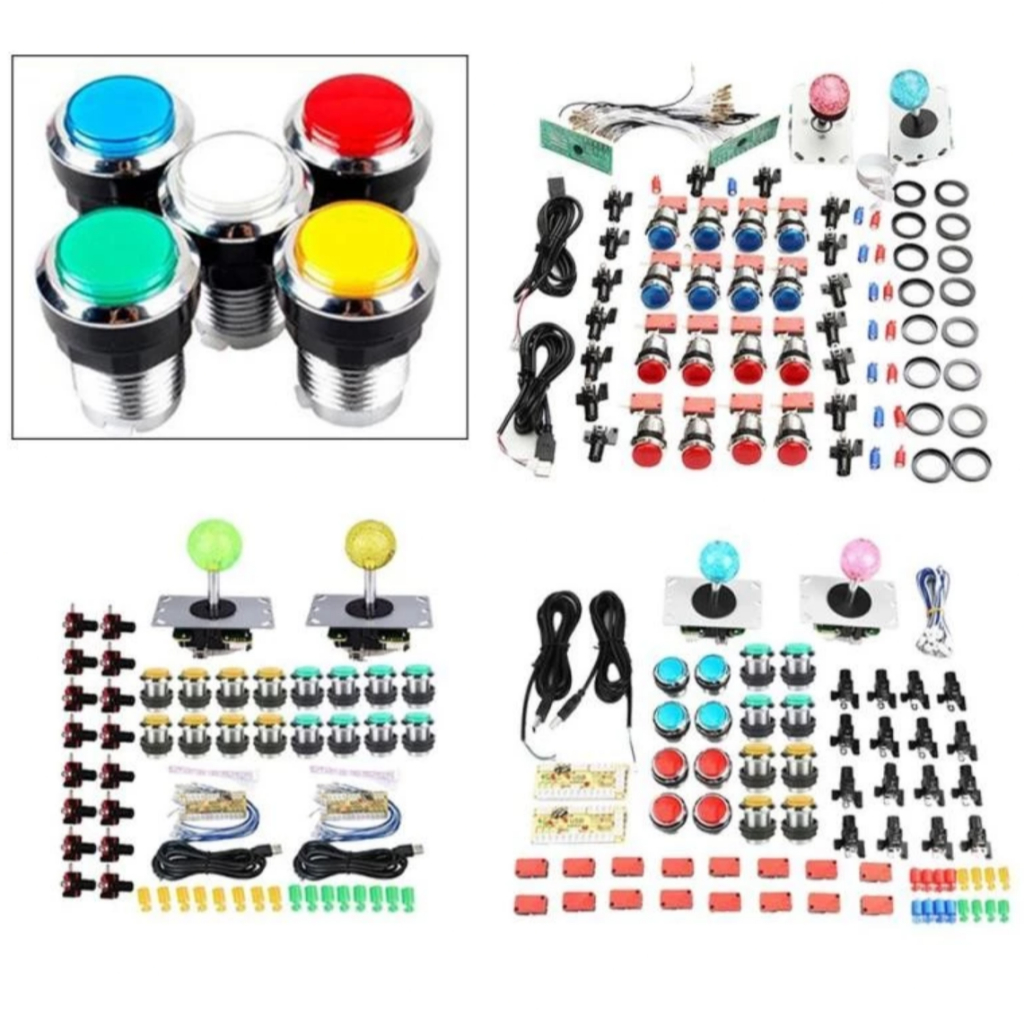 2 Player LED Arcade Games DIY Parts Kit 2X USB Encoders 2X Arcade ...