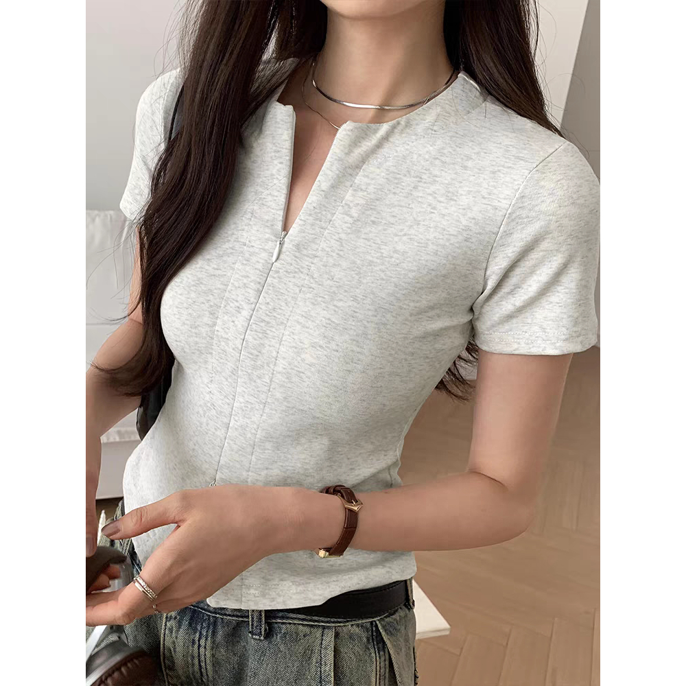 Riya Fashion Hazel top unique double zipper pure cotton shirt simple ...