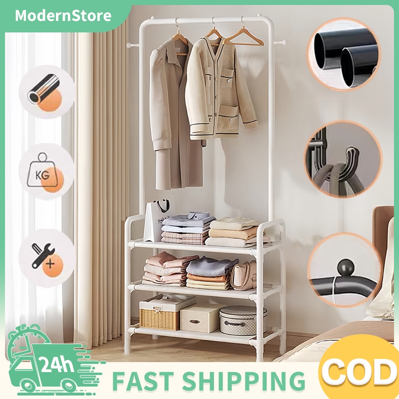 Multi Layers Clothes Drying Rack Shoe, Hat Cap Rack, and Coat Rack ...