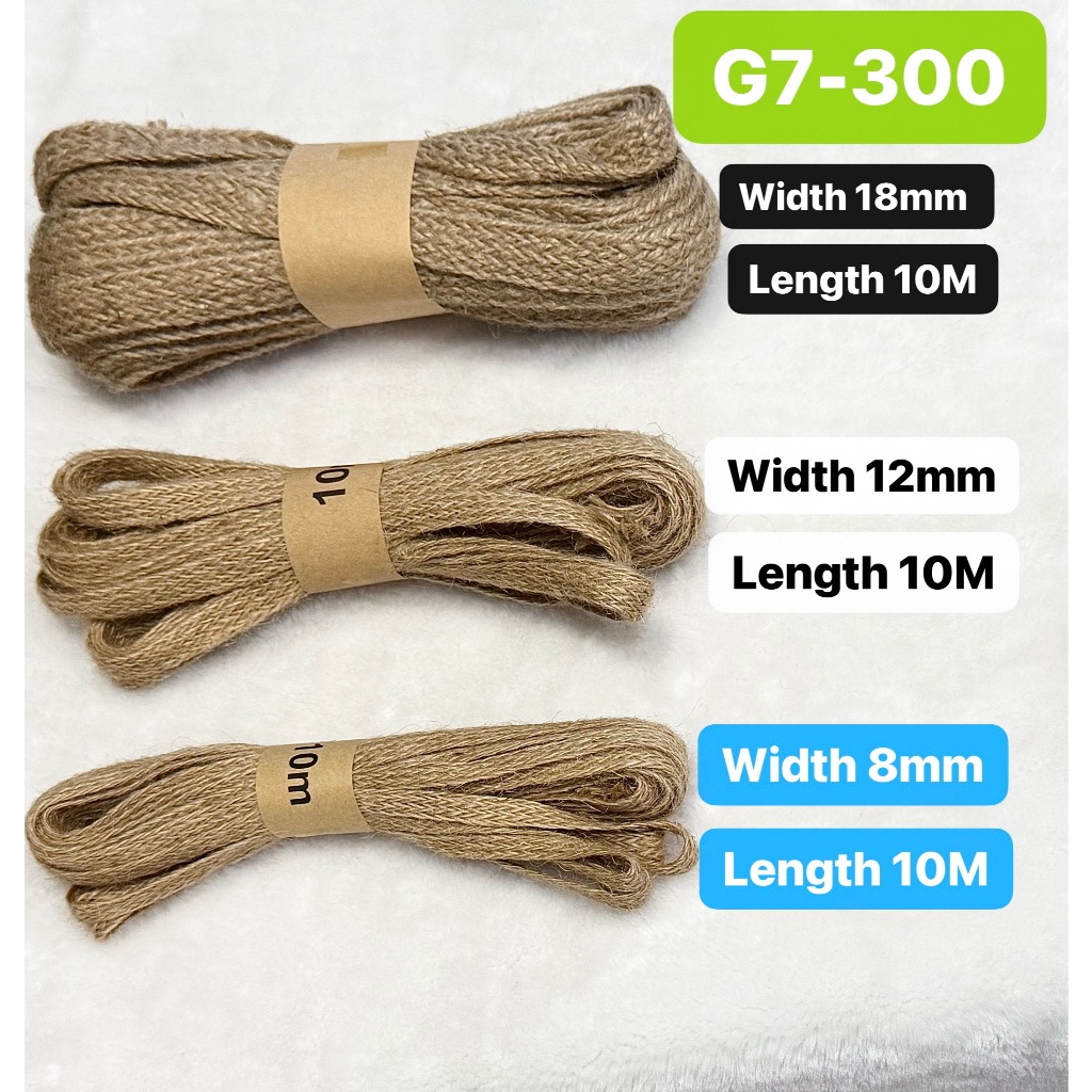 (10m/Roll) Hemp Cords Braided Flat Jute Rope Burlap Ribbon for Gift ...