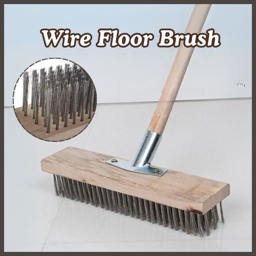 Floor Scrub Wire Brush heavy duty metal Stainless Steel Brush with long ...