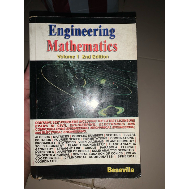 Engineering Mathematics Volume 1 Second edition by Besavilla | Shopee ...