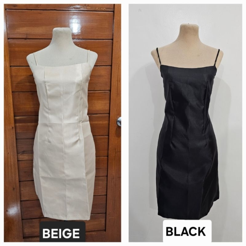 Inner dress satin with lining spaghetti strap IN 01 | Shopee Philippines