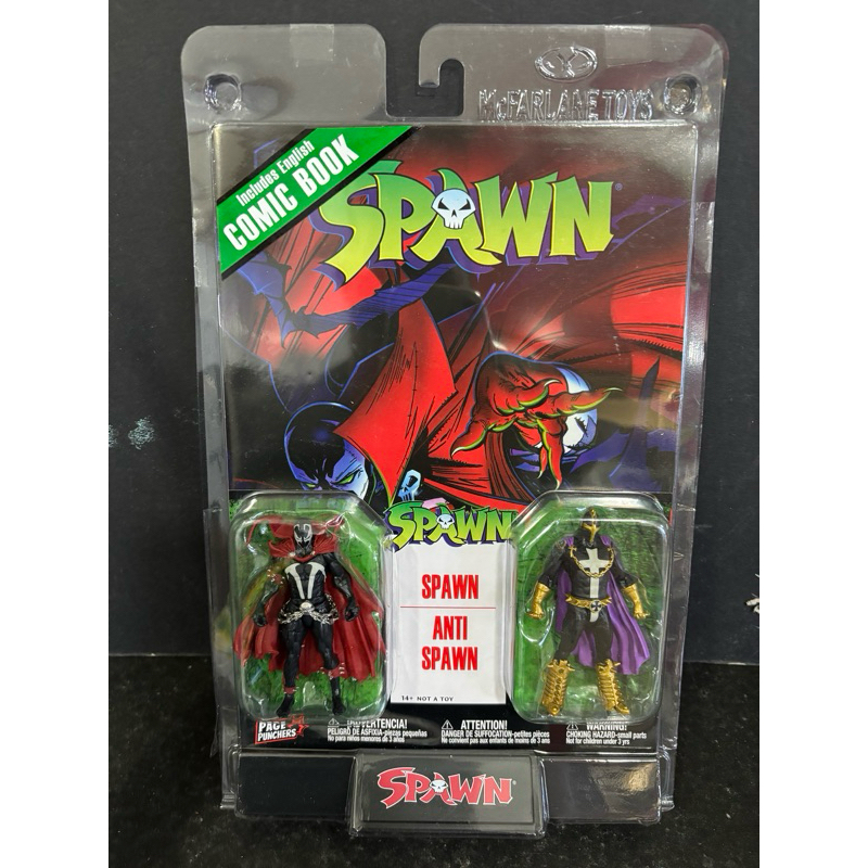 McFarlane Toys Page Punchers - Set 2 Figure Spawn E Anti-Spawn Con Fumetto, Scala 7,6 Cm, Wave 1