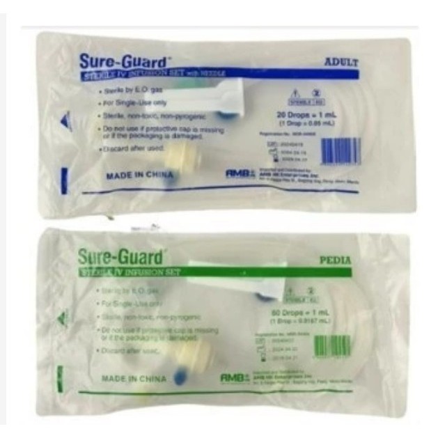 Sure-Guard Infusion Set (Micro - Pedia / Macro - Adult) first aid ...