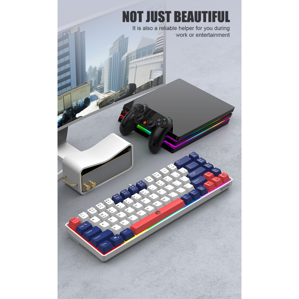 Zeus x RAIKU K68 68-Key Compact RGB Gaming Keyboard with 3 Keycaps ...