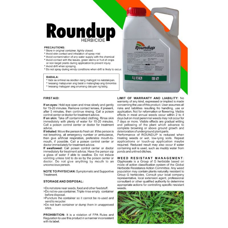 ROUND UP Herbicide - ROUNDUP 1 Gallon - Grass / WEED KILLER - like ...