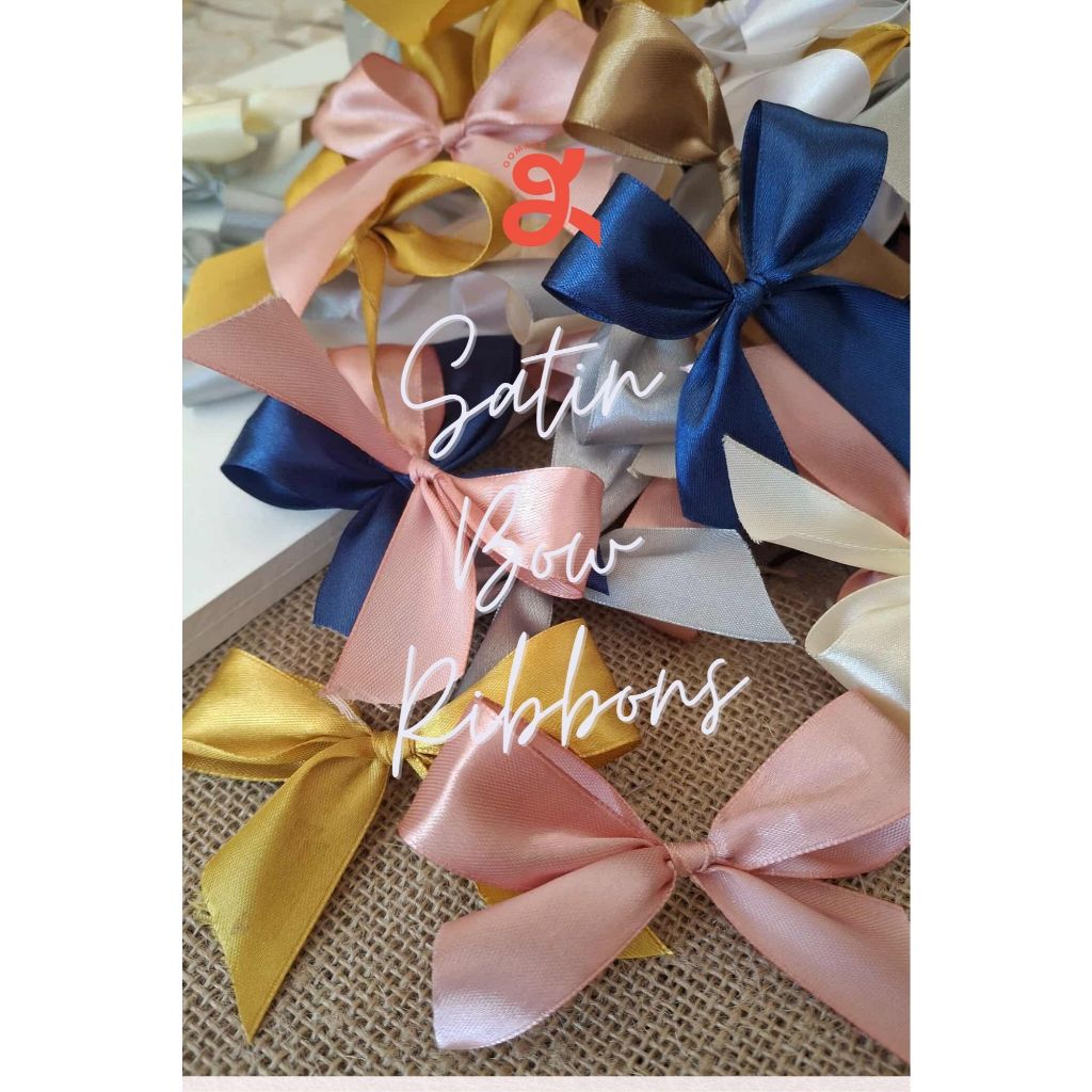Satin Bow Ribbons 10pcs Pre-made Ready to Use For Giveaways, Souvenirs ...