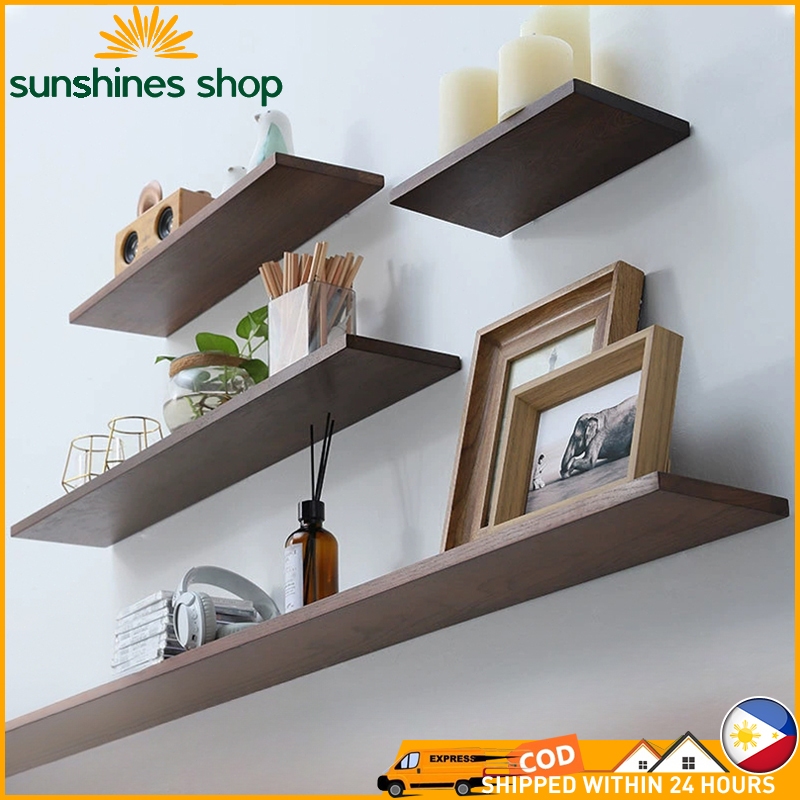 4pcs Wooden Wall Shelf Wall Mounted Floating Hanging Shelves Book Shelf ...
