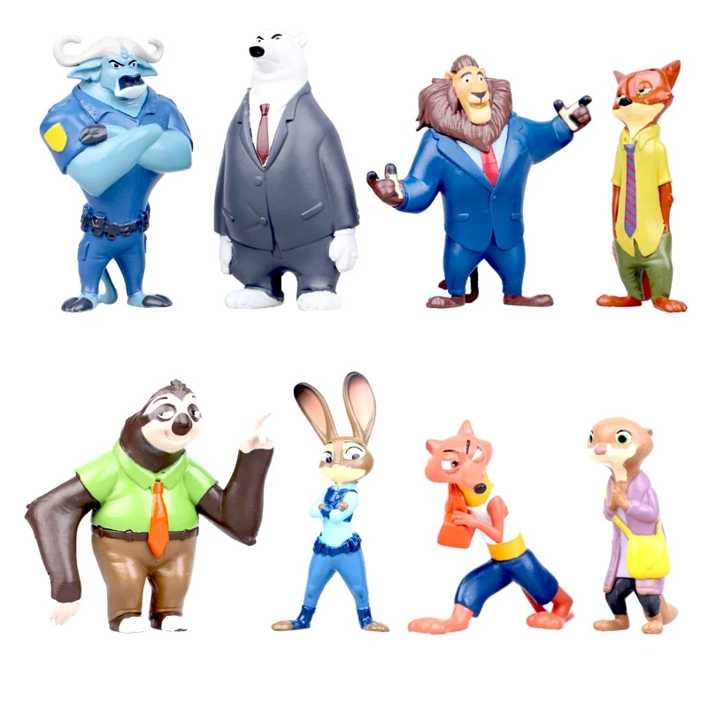12 pieces Zootopia Action Figures Judy Hopps Nick Wilde Zootropolis Fox ...