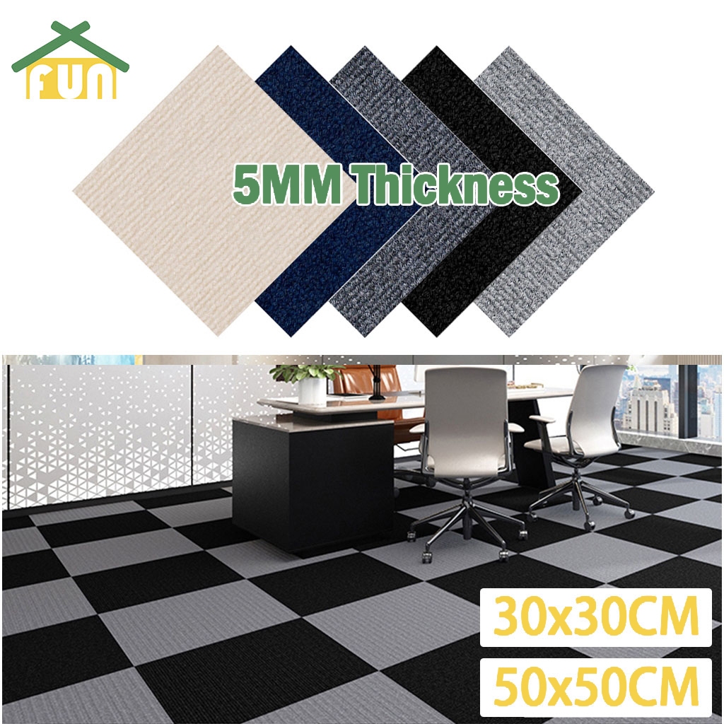 FunTahanan 50x50cm Self Adhesive Vinyl Carpet Tile Mats PVC Floor ...