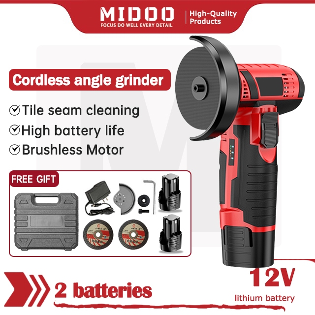 MIDOO Cordless Angle Grinder 12V Portable Electric Angle Grinder ...