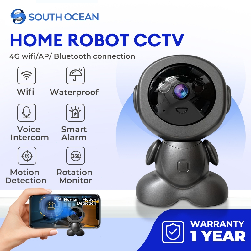 V380 Pro CCTV Robot Camera Wifi Connect Cellphone Indoor PTZ Night ...