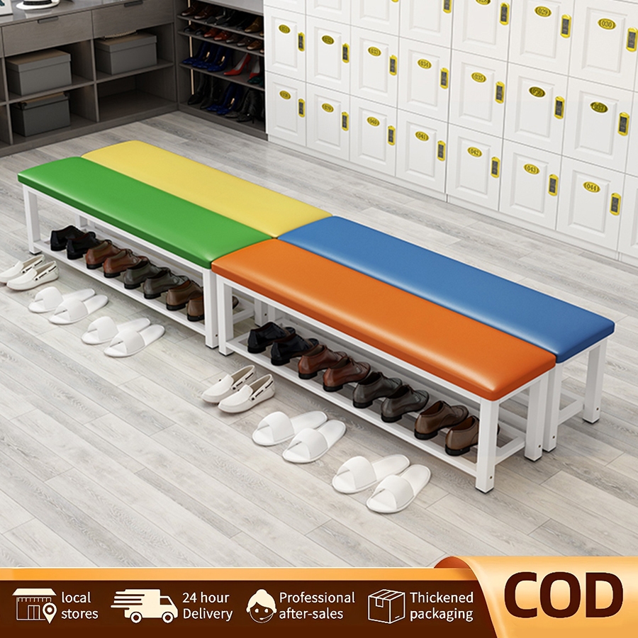 Shoe changing stool upholstered bench gym bed stool bathroom locker ...